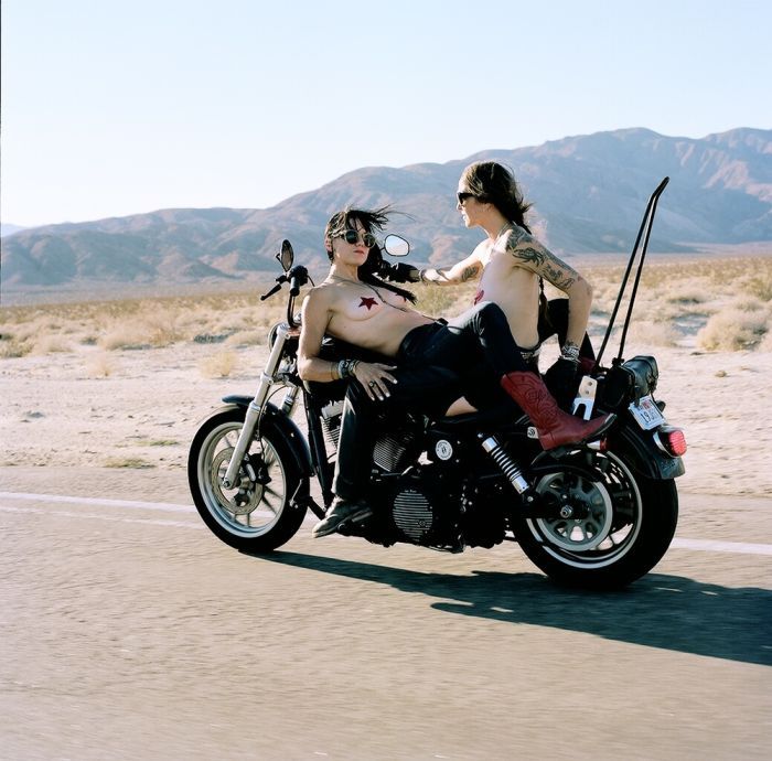 Girls on a motorcycle in Jinzhou